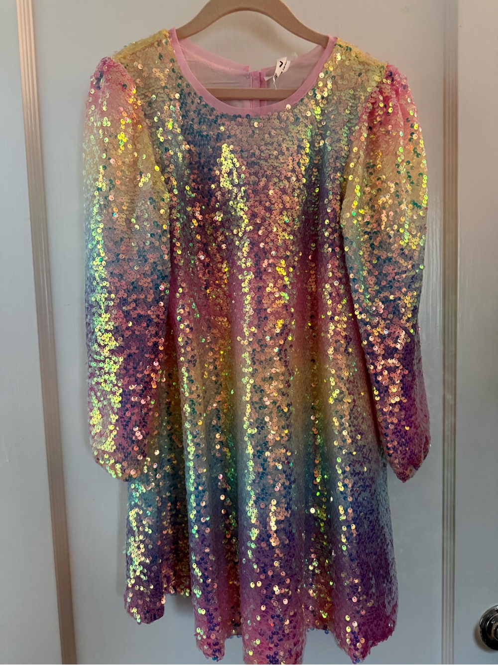 Cotton On EUC Girls' Iridescent Sequin Rainbow Dress Size 7 Used Once